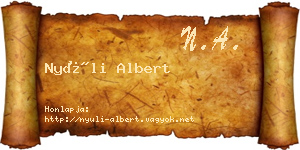 Nyúli Albert névjegykártya